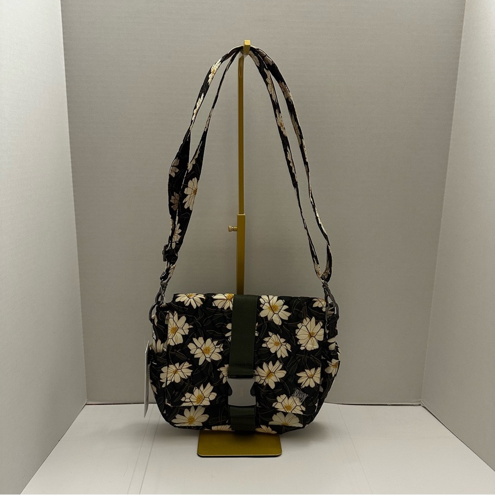 Lug Quilted Crossbody Purse - Autumn Daisies | Buckle Closure, Floral Print - Picture 2 of 8
